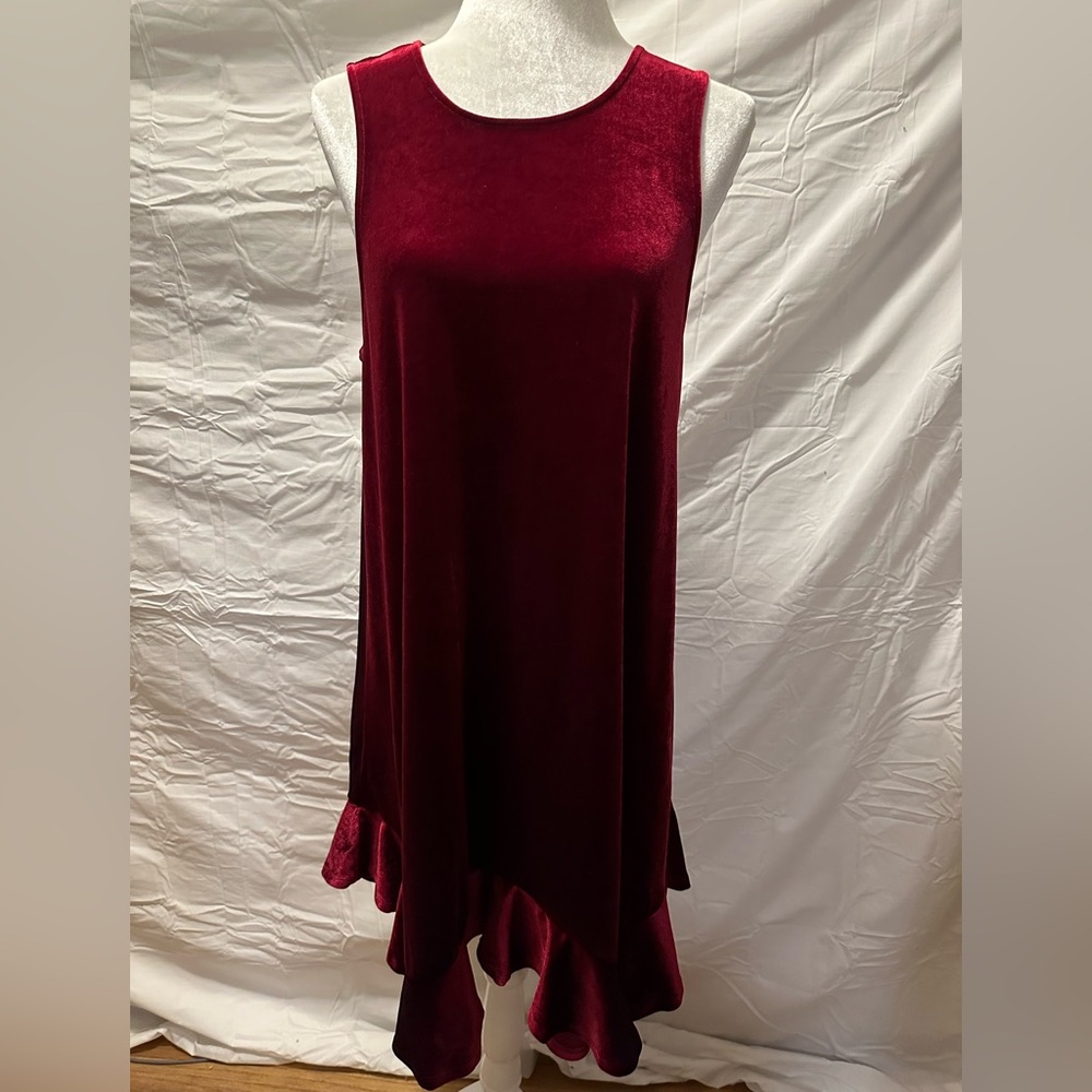 Gianni bini red velvet sleeveless dress size Large